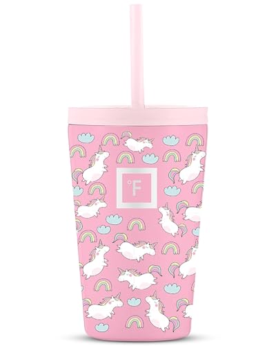 IRON °FLASK Classic Tumbler - Vacuum Insulated Stainless Steel Water Bottle, Double Walled, Drinking Cup, Insulated Travel Mug (Cotton Candy, 24 oz Solid Lid)