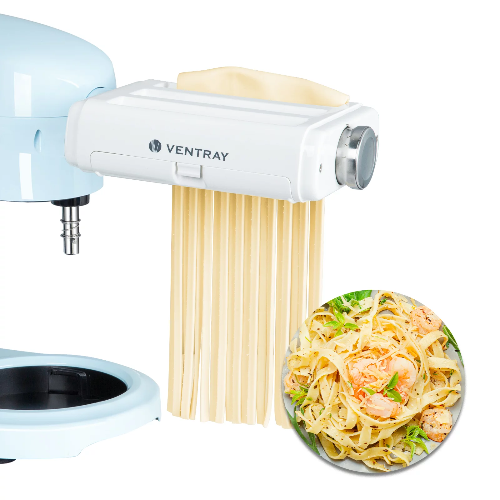 Stand Mixer with 3in1 Pasta Maker Attachment Machine, Included Pasta Sheet Roller, Spaghetti Cutter, Fettuccine Cutter, 6.35Qt Multifunctional Kitchen Mixer by Ventray, Holiday Gift