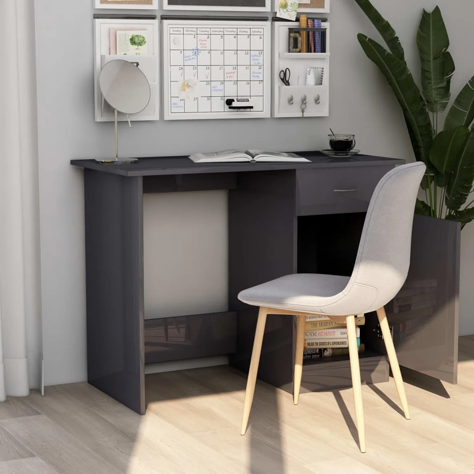 moobody Desk High Gloss Gray 39.4