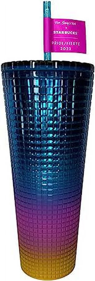 Starbucks Tumbler Tim Singleton Rainbow Grid Gradient Ombre - Venti 24oz - Summer 2023