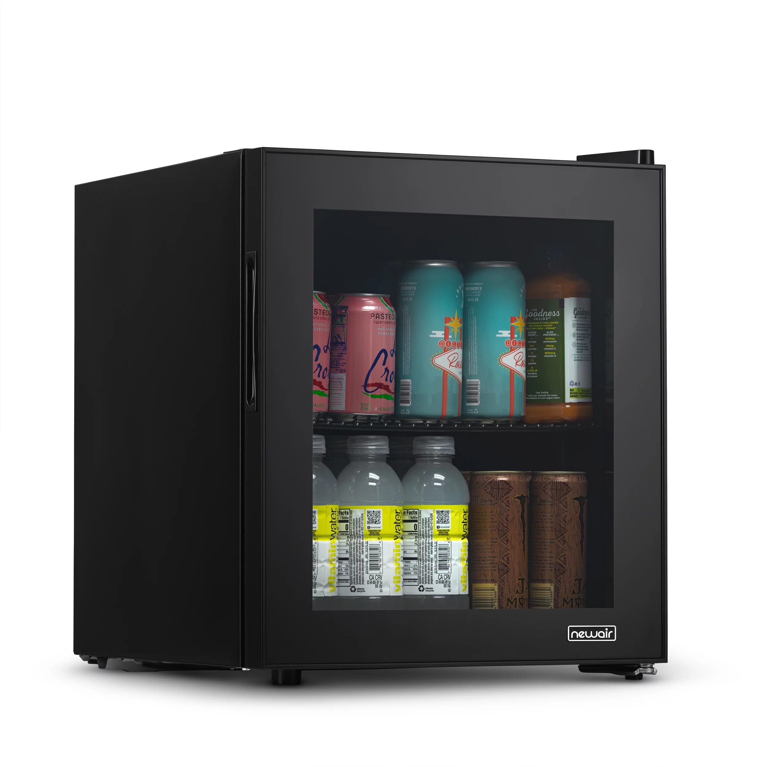NewAir Black 60-Can Beverage Refrigerator with Glass Door, Freestanding