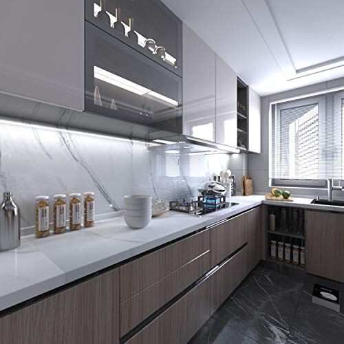 Large White Marble Granite Wallpaper Peel Stick Thicken 31.5x591inch Waterproof Furniture Sticker Self-Adhesive Contact Paper Marble Vinyl Wrap for Countertop Fireplace Backsplash DIY Wall Sticker