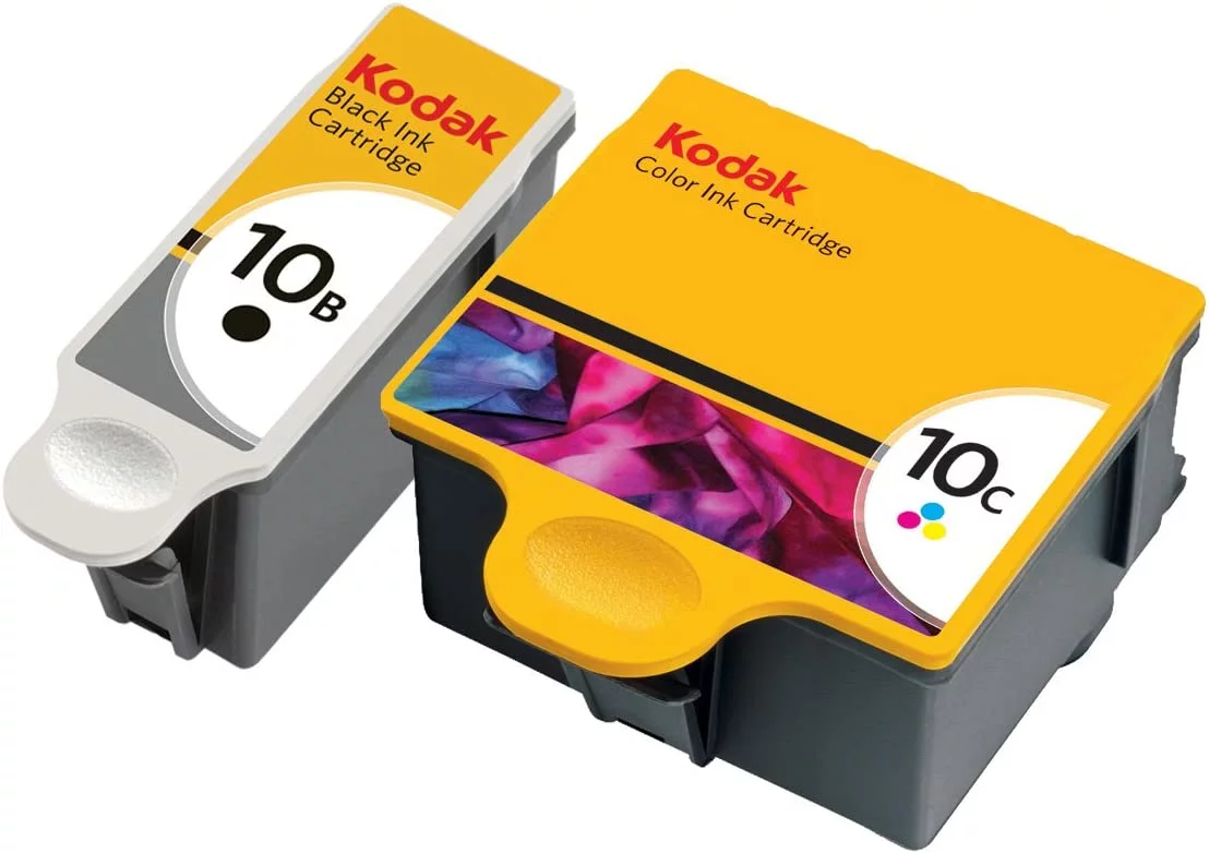 Genuine Kodak 10 Ink Cartridges 2-Pack 10B Black 10C Color Combo Original Ink Cartridge for EASYSHARE 5000 Series ESP 3,5,7,9 Office 6100 Series HERO 7.1 HERO 9.1 Printers