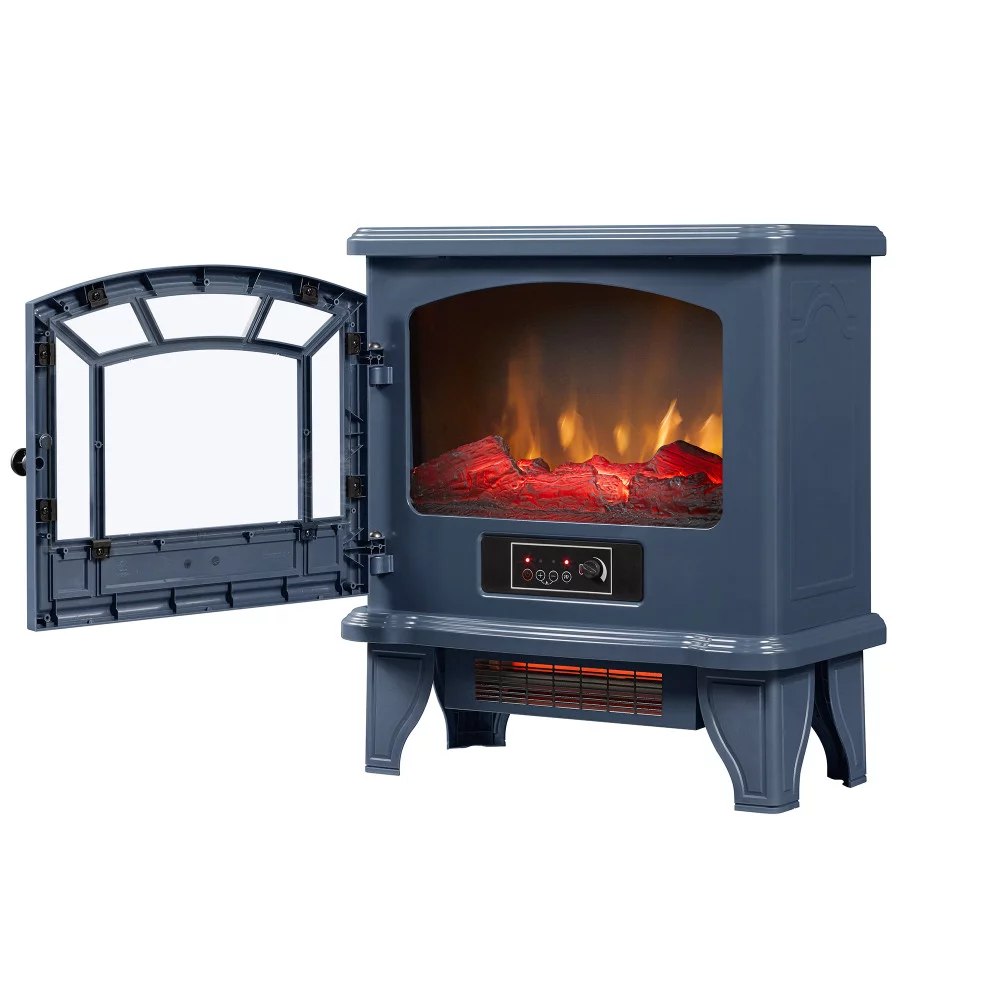 Duraflame 1,000 sq ft Infrared Quartz Electric Fireplace Stove Heater, Blue