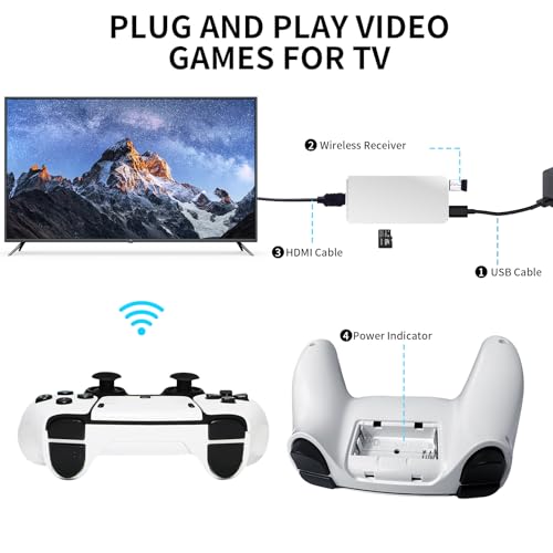Retro Game Stick, Retro Gaming Console with Built-in 20000+ Classic Games, Wireless Game Stick, Retro Game Console 64GB, 4K, HDMI Output, 23 Emulators, Game Console with Dual 2.4G Wireless Controllers