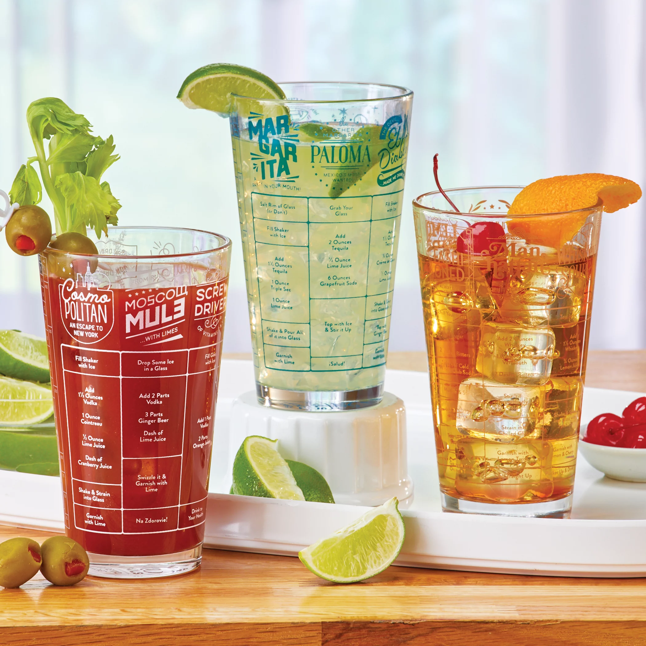 Popular Cocktail and Mixed Drink Recipes 16 oz. Glass