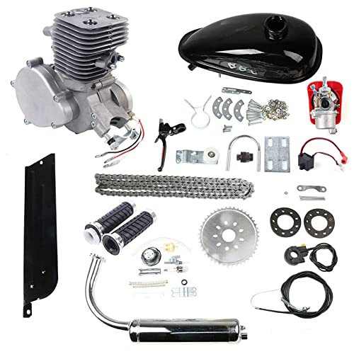 Upgraded 100cc Bicycle Engine Kit, 4 Stroke/2 Stroke Motorized Bike Engine Kit Gas Motorized Bicycle Engine Kit Super Fuel-efficient Fit for 26