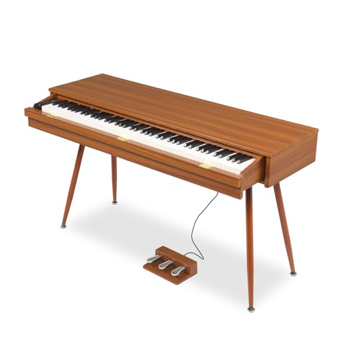 Ktaxon Weighted Digital Piano 88 Keys Home Electric Keyboard Desk & Vanity Desk Piano with Acoustic Piano Sound, 3-Pedal Unit, Headphone Bluetooth Connection (Natural)