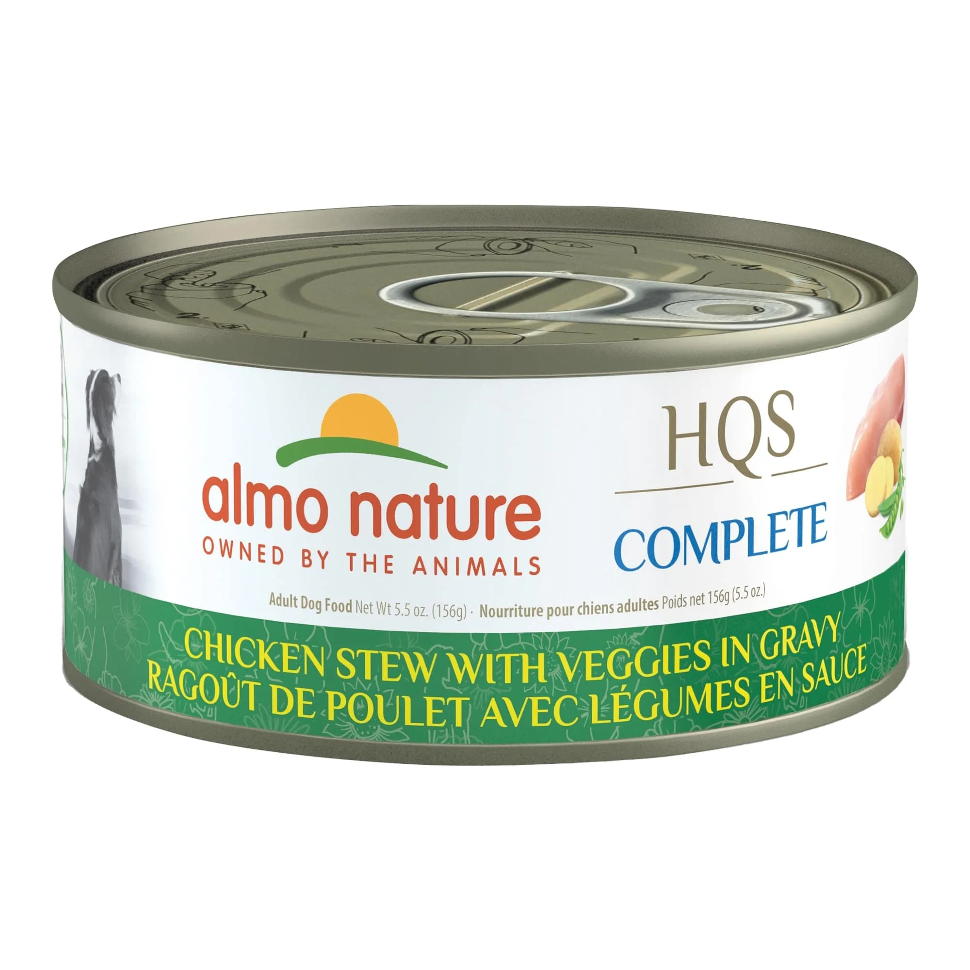 Almo Nature: HQS Complete Dog 12 Pack: Chicken Stew With Veggies In Gravy - 5.5 oz Cans, Adult Dog Canned Wet Food, Daily Meal, Grain Free