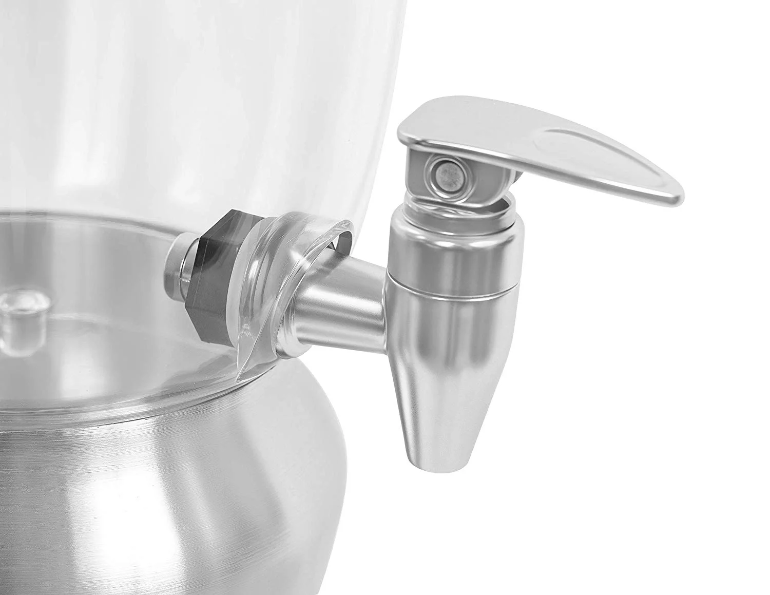 BirdRock Home 1.5 Gallon Stainless Steel Beverage Dispenser with Ice Container, Stand & Spigot | Round | BPA Free Clear Acrylic