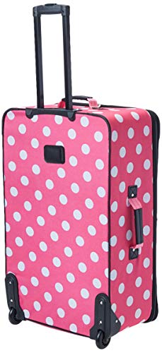 Rockland Melbourne Hardside Expandable Luggage with Spinner Wheels, Blue, Checked Large 28