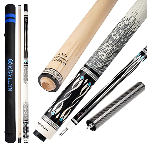 KONLLEN Pool Cue Stick Pro Taper Canadian Maple Billiard Pool Sticks for Adults with Low Deflection Shaft (10.5mm/11.5mm/12.5mm Tip) Professional Billiard Cue Set with Extension and Cue Case