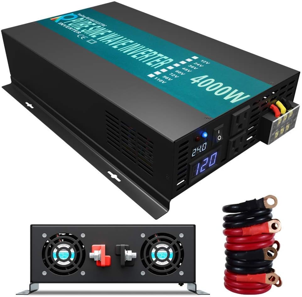 WZRELB Strong Driving Capacity 2500W 24VDC to 120VAC Pure Sine Wave Inverter Power Converter (RBP250024B1)