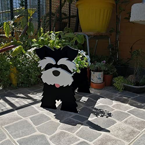 Dog Planter Pots, Pet Decoration Flower Pot Decorative Dog Planter Pot Exquisite Pet Decoration Pot Animal Succulent Planter for Indoor Outdoor,13.4 * 9.5in, Shih tzu White and Black