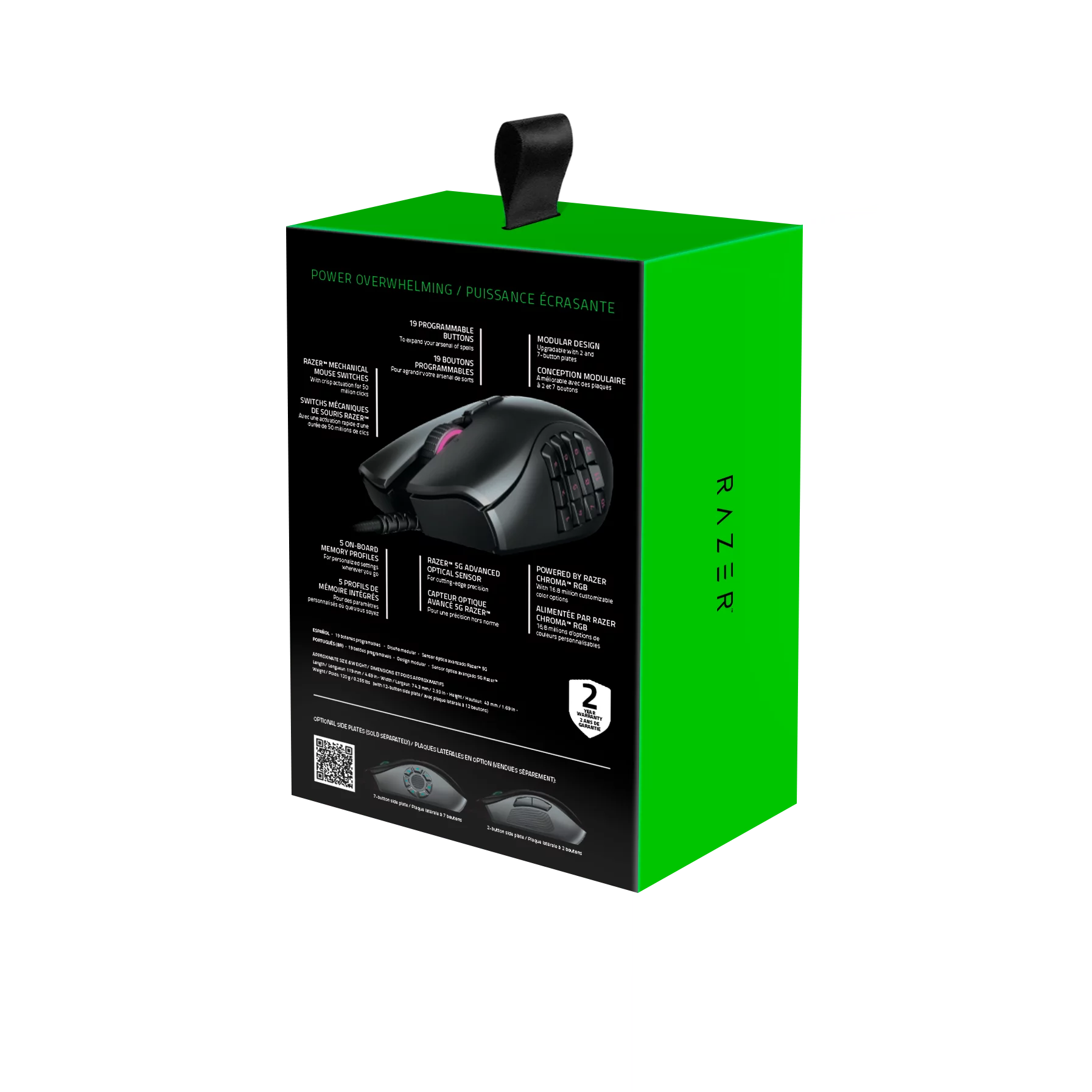 Razer Naga Classic Edition Wired Optical MMO Gaming Mouse, 12-Buttons, Chroma RGB, Black