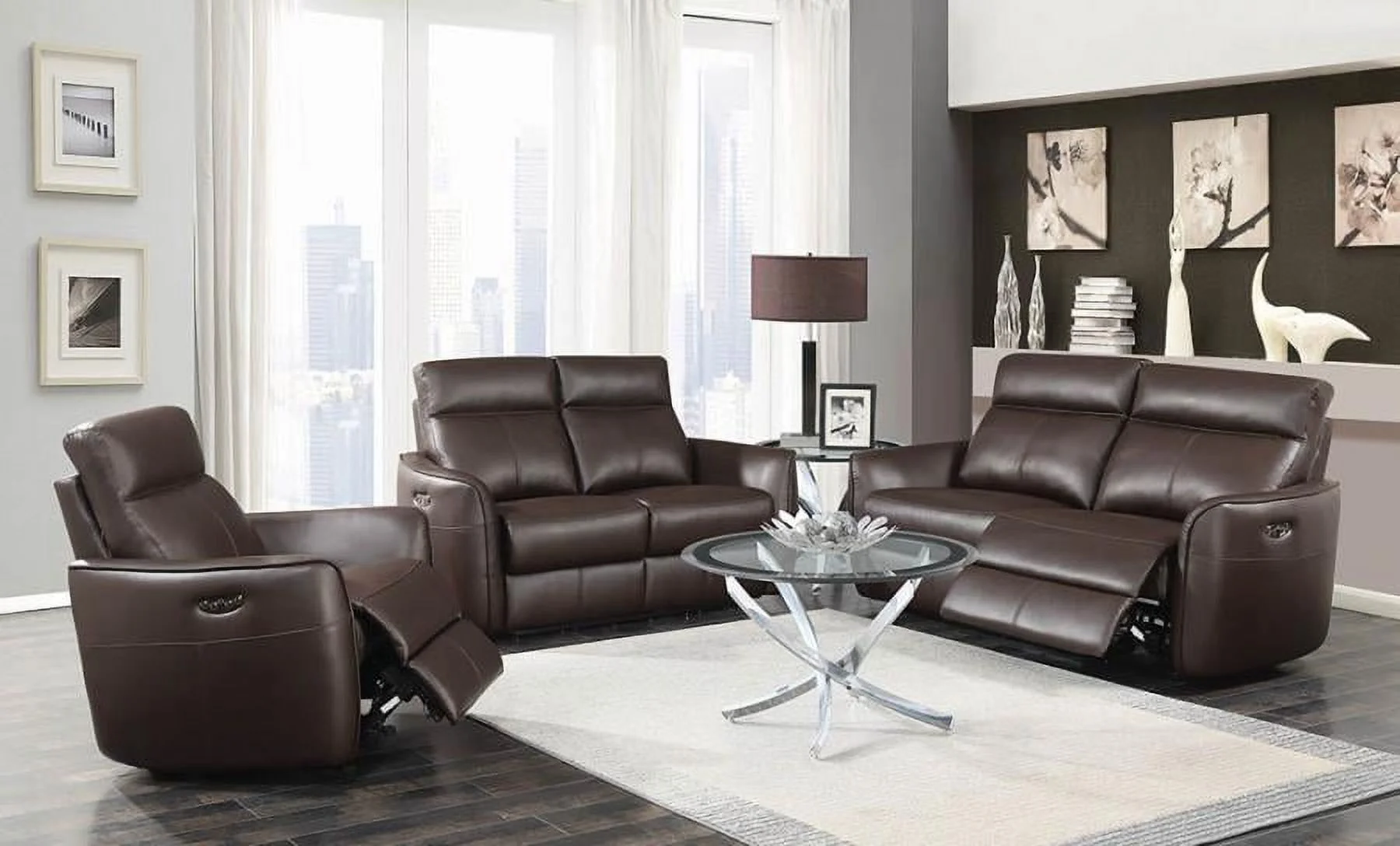 Scranton Dark Brown Power^2 Loveseat