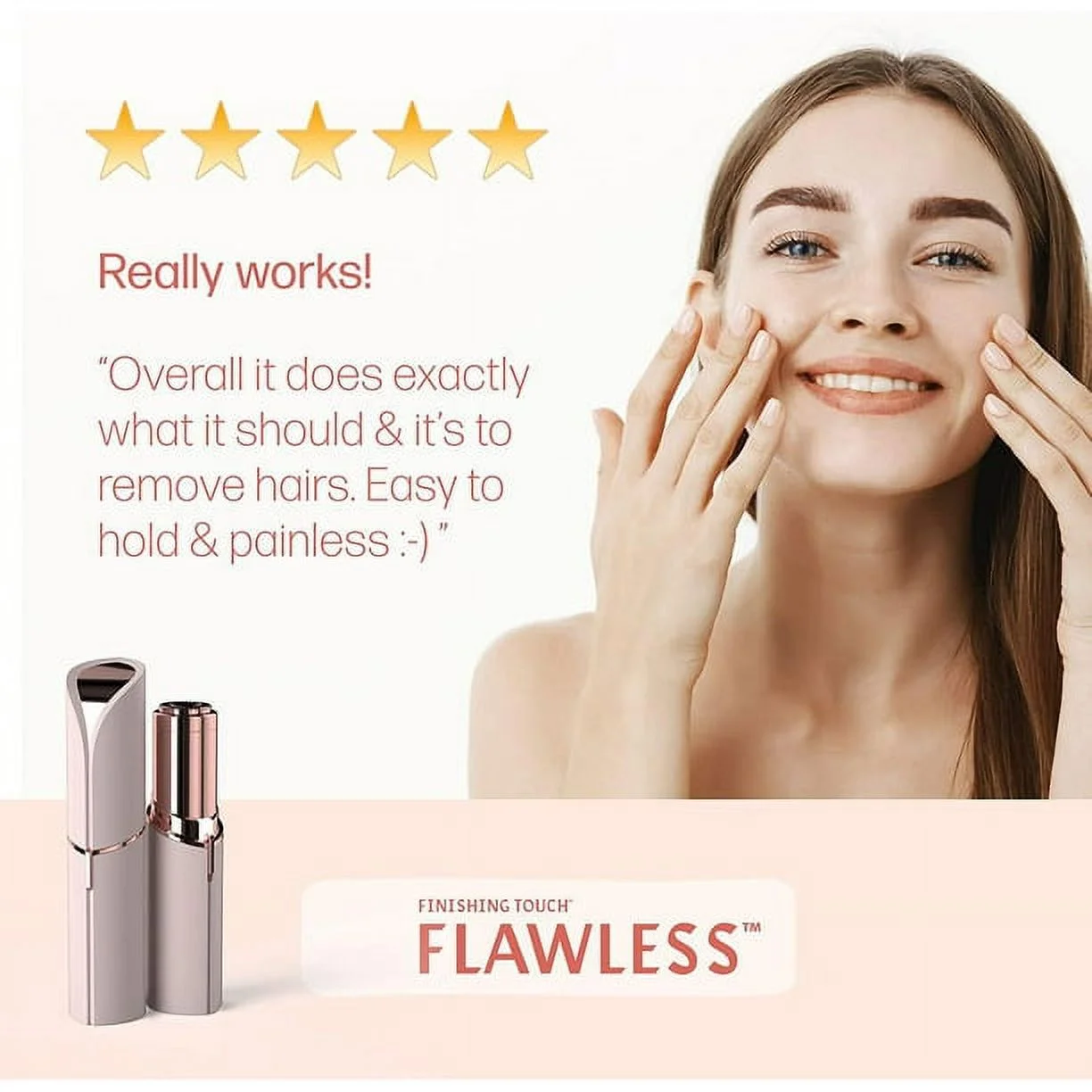 Finishing Touch Flawless Facial Hair Remover, White, Hair Remover