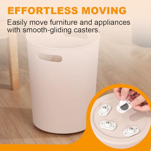 Stainless Steel Paste Universal Wheel, 360° Paste Swivel Mini Adhesive Wheel Self Adhesive Caster Wheels Roller Wheels for Appliance Table Attach Bins Storage Boxes (8PC, One Size)