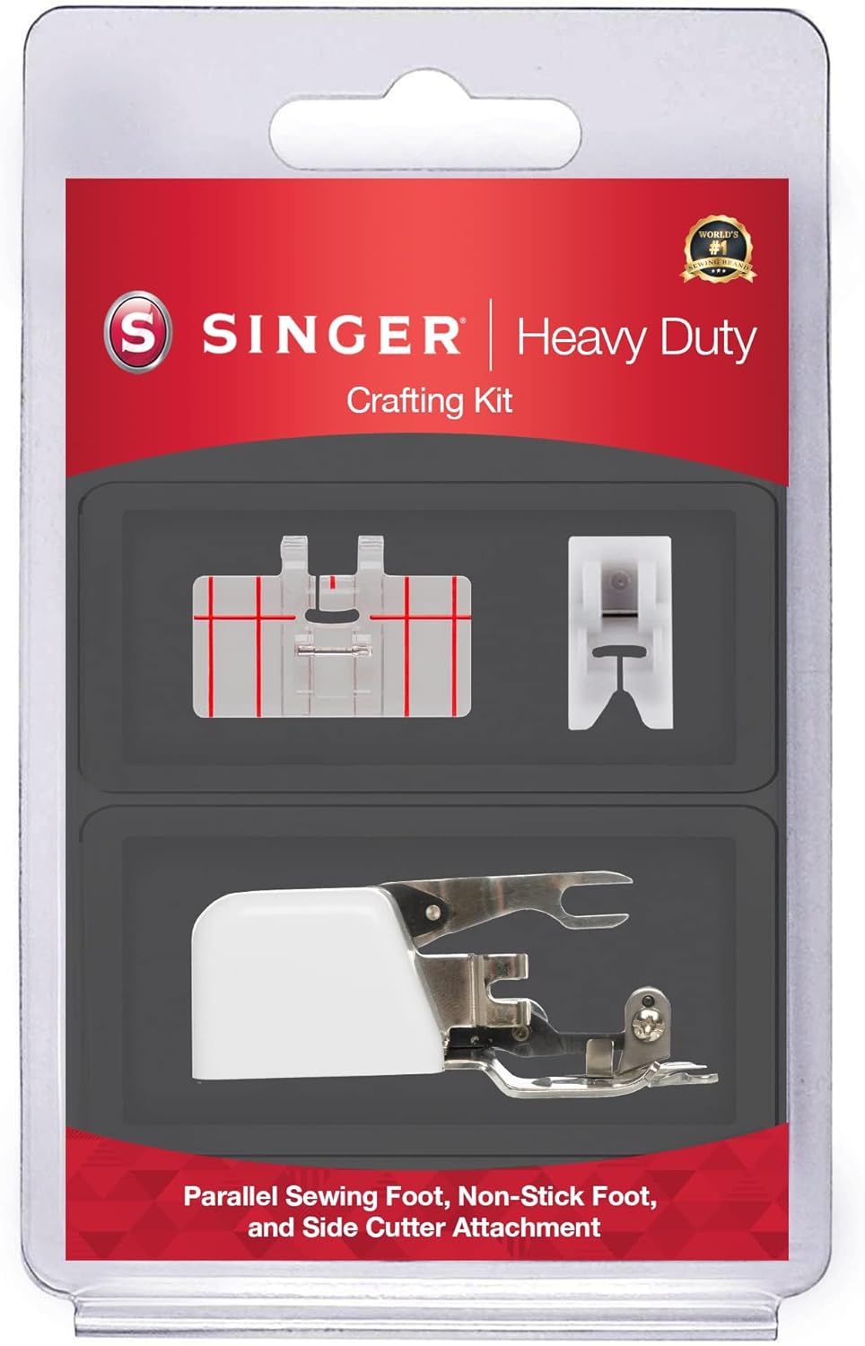SINGER | HD6700C Electronic Heavy Duty Sewing Machine with 411 Stitch Applications - Sewing Made Easy + SINGER Heavy Duty Presser Feet Kit