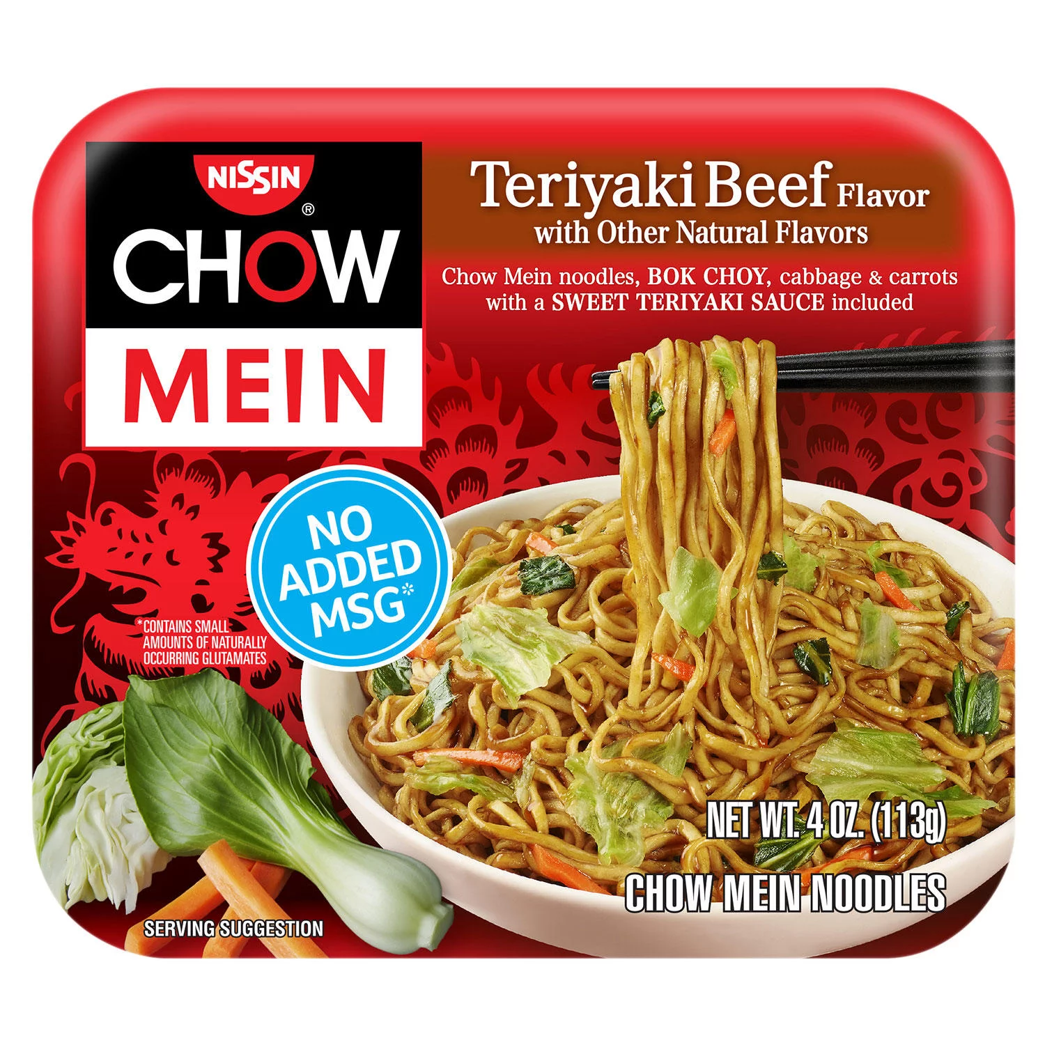 Nissin Chow Mein Noodles, Teriyaki Beef (4 oz., 12 ct.)