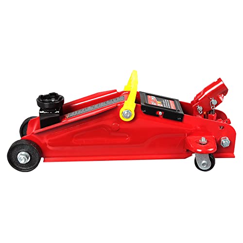 BIG RED TAM82012 Torin Hydraulic Trolley Service/Floor Jack with Blow Mold Carrying Storage Case, 2 Ton (4,000 lb) Capacity, Red