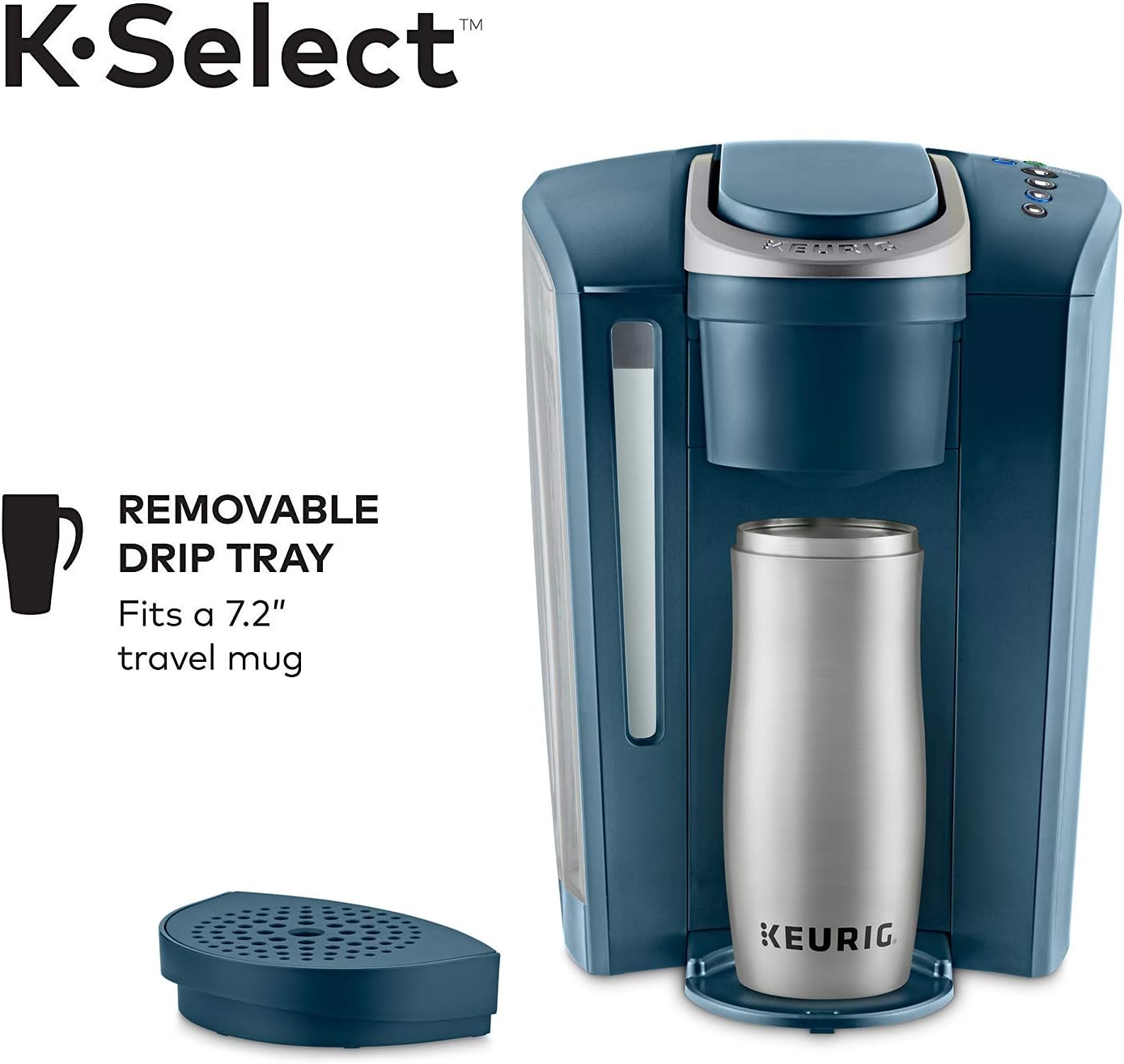 Keurig K-Select, Single Serve K-Cup Pod Coffee Maker, Strength Control, 5cups, Marine Blue