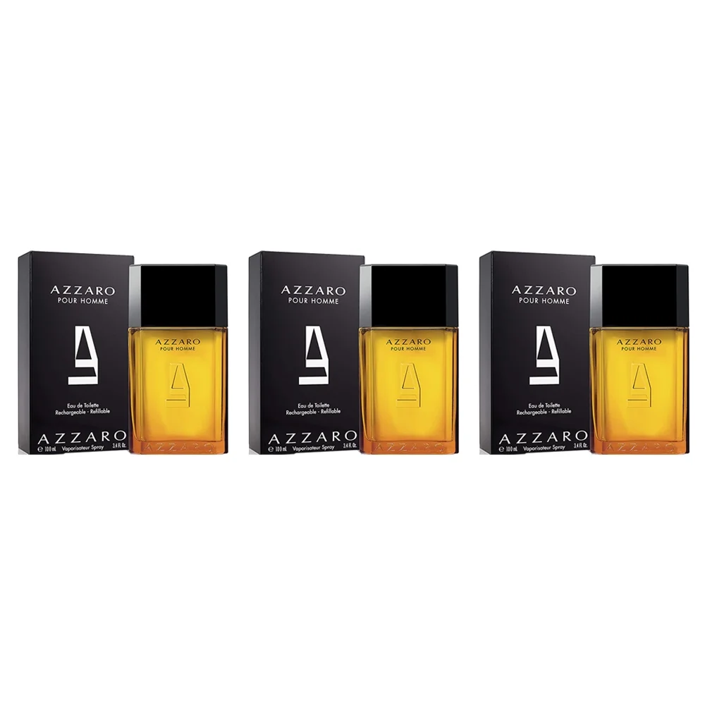 Pack of (3) Azzaro Pour Homme for Men Eau de Toilette