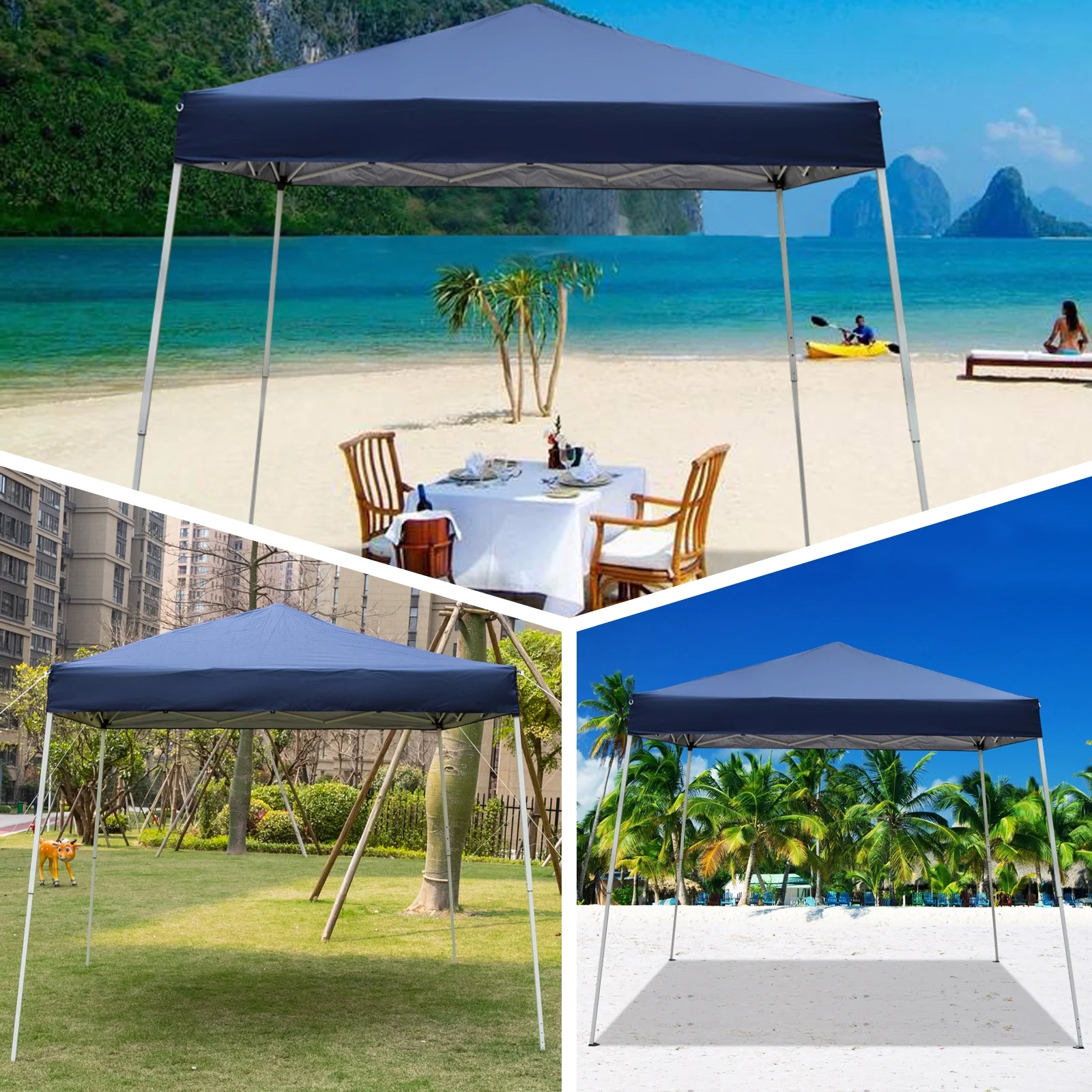 Ktaxon 10ft x 10ft Base/8ft x 8ft Top  Ez Pop up Anti Uv Patio Tent Folding Gazebo Backyard Canopy Sun Shade