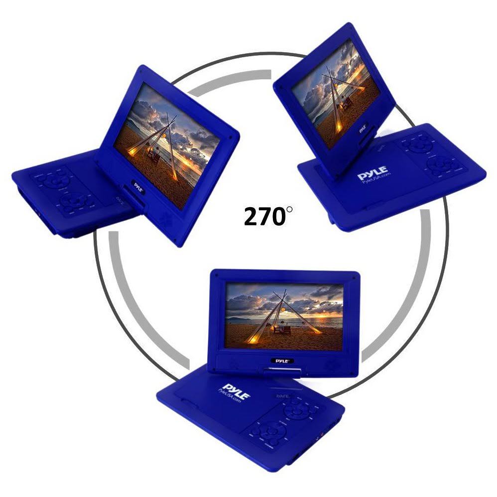 Pyle 9x22 Portable CD/DVD Player, Built-In battery, Usb/sd Card Memory Readers (Blue)