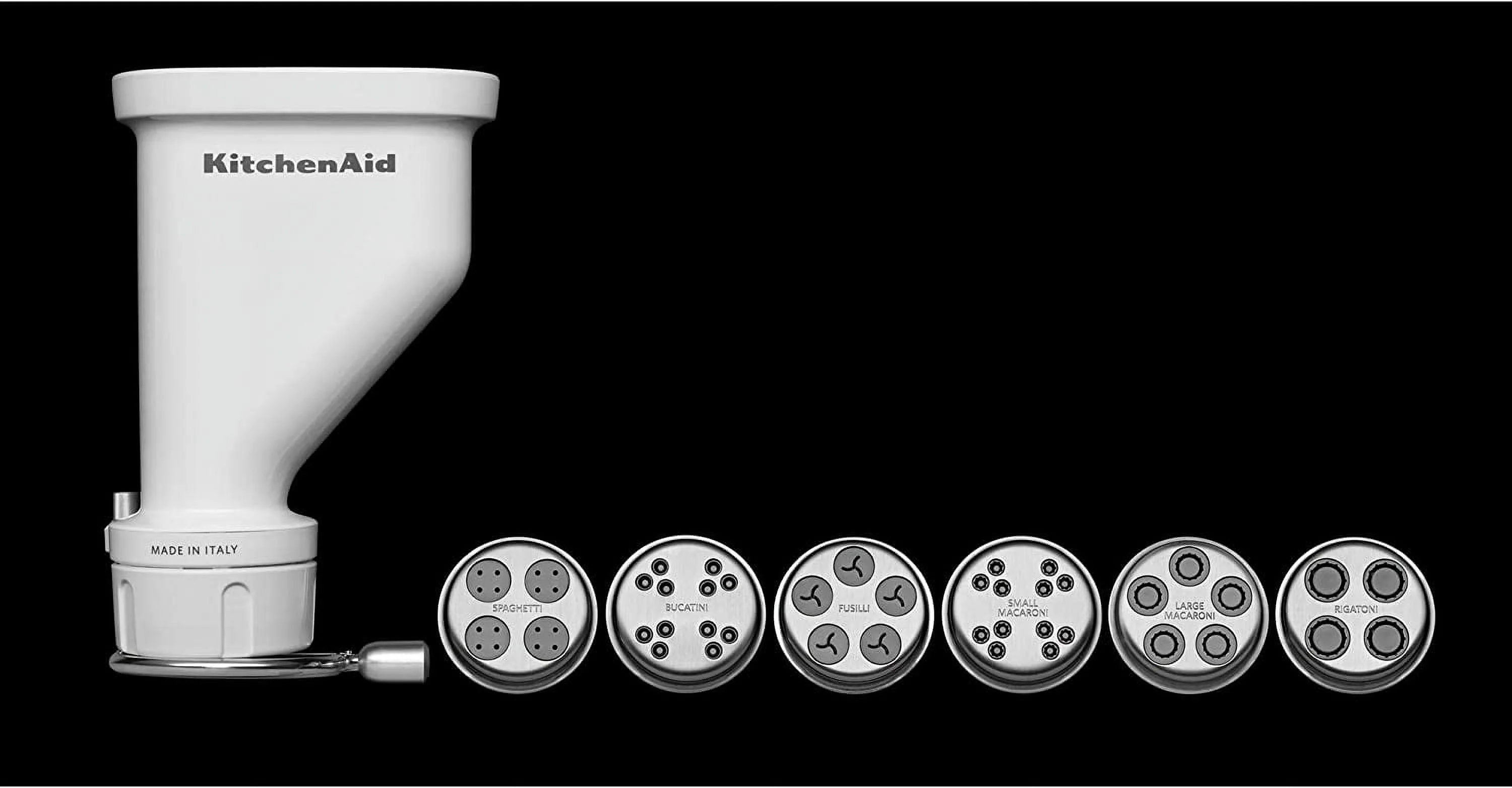 Excellent KitchenAid KSMPEXTA Gourmet Pasta Press Attachment with 6 Interchangeable Pasta Plates  White