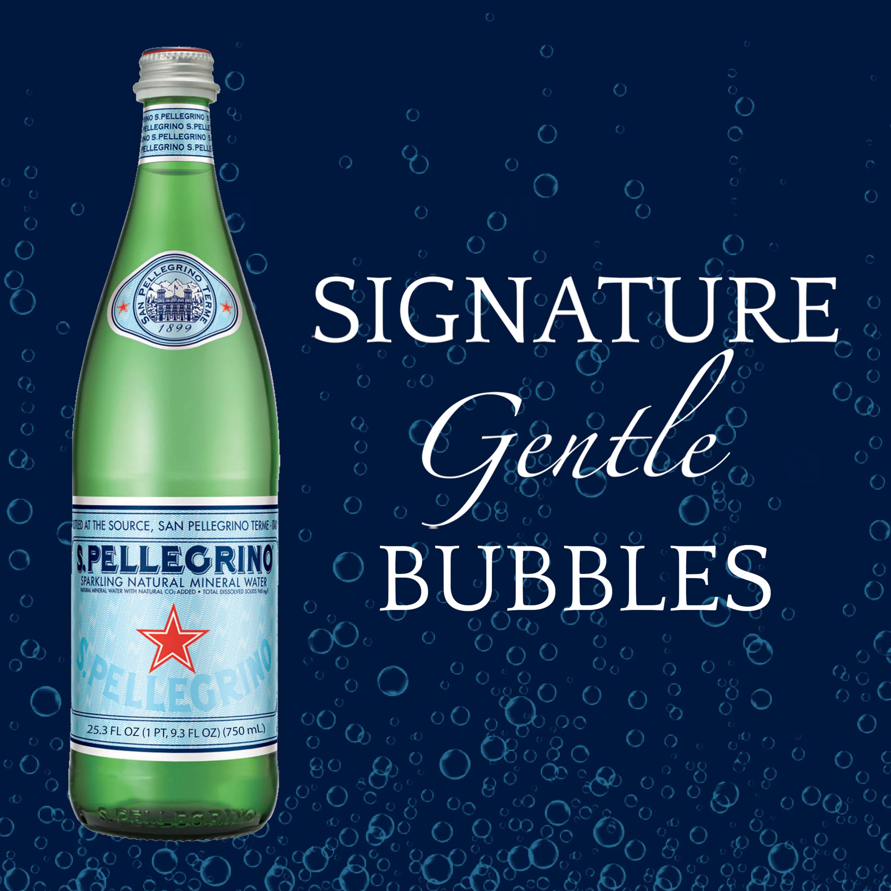 S.Pellegrino Sparkling Natural Mineral Water, 303.6 fl oz, 12 Pack Glass Bottles