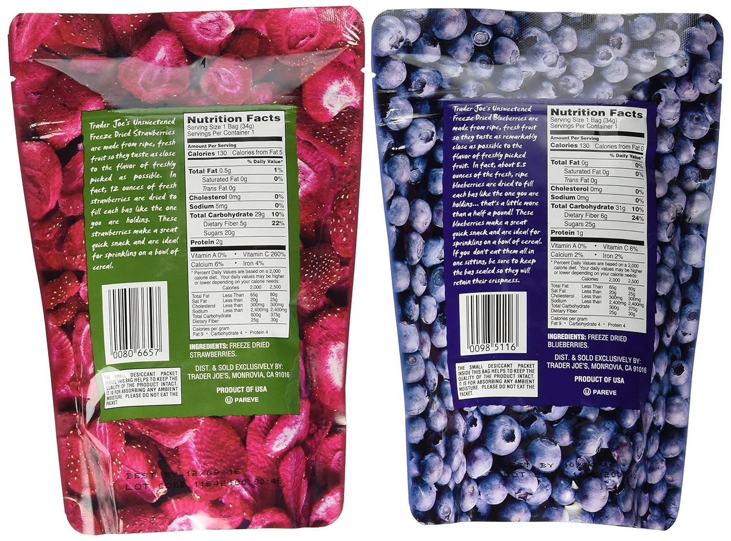 Freeze Dried Fruit Variety Pack (Blueberry, Strawberry)