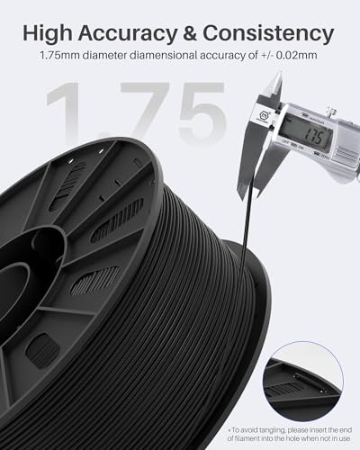 ELEGOO PLA Filament 1.75mm Bundle 4KG, 3D Printer Filament Dimensional Accuracy +/- 0.02mm, 4pcs 1kg Spool(2.2lbs) Fit Most FDM 3D Printers (Black, White, Dark Blue, True Red)