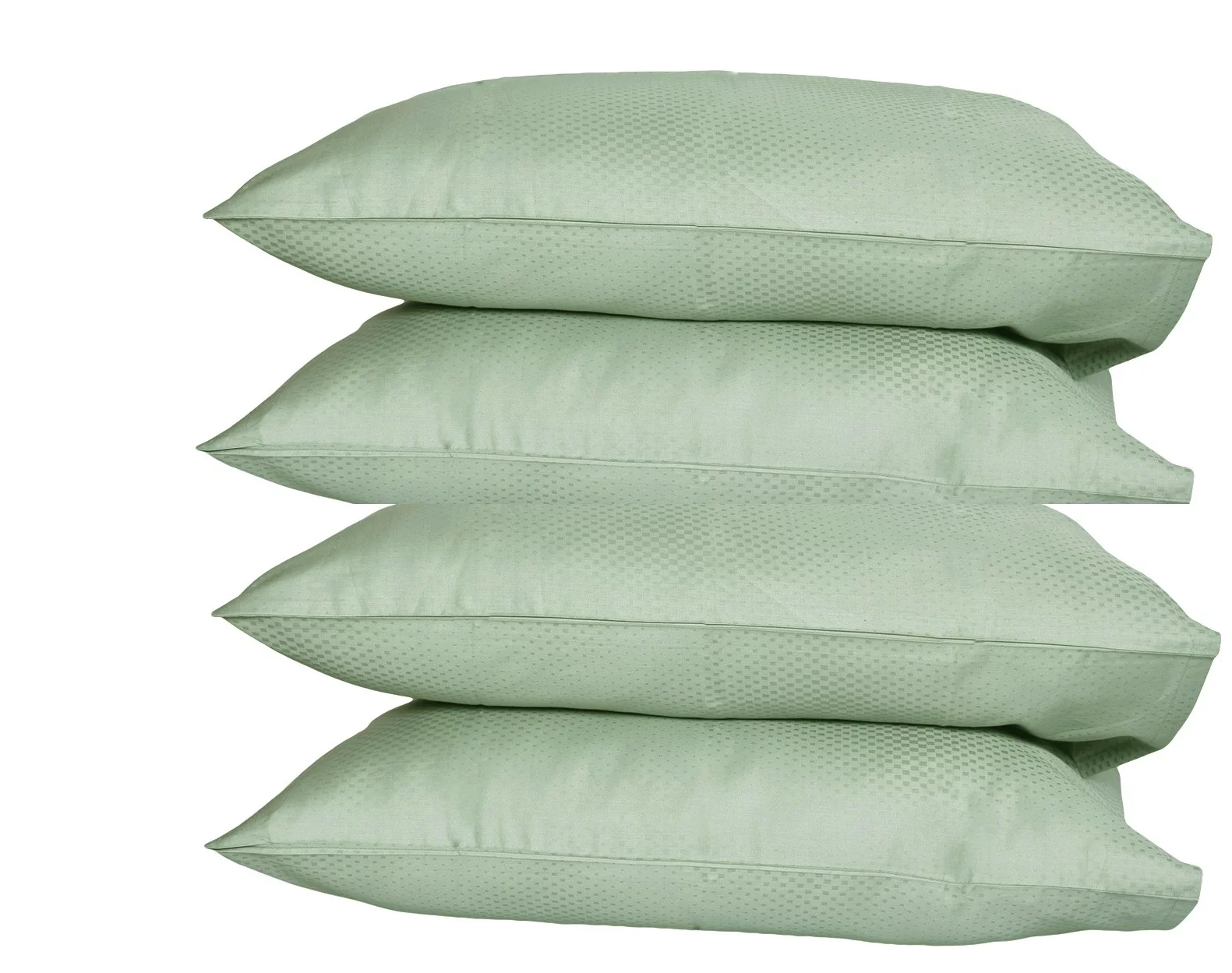 Just Linen 300 TC 100% Cotton Genuine Jacquard Damask, Solid Color, Value Pack of 4 Queen Pillow Cases