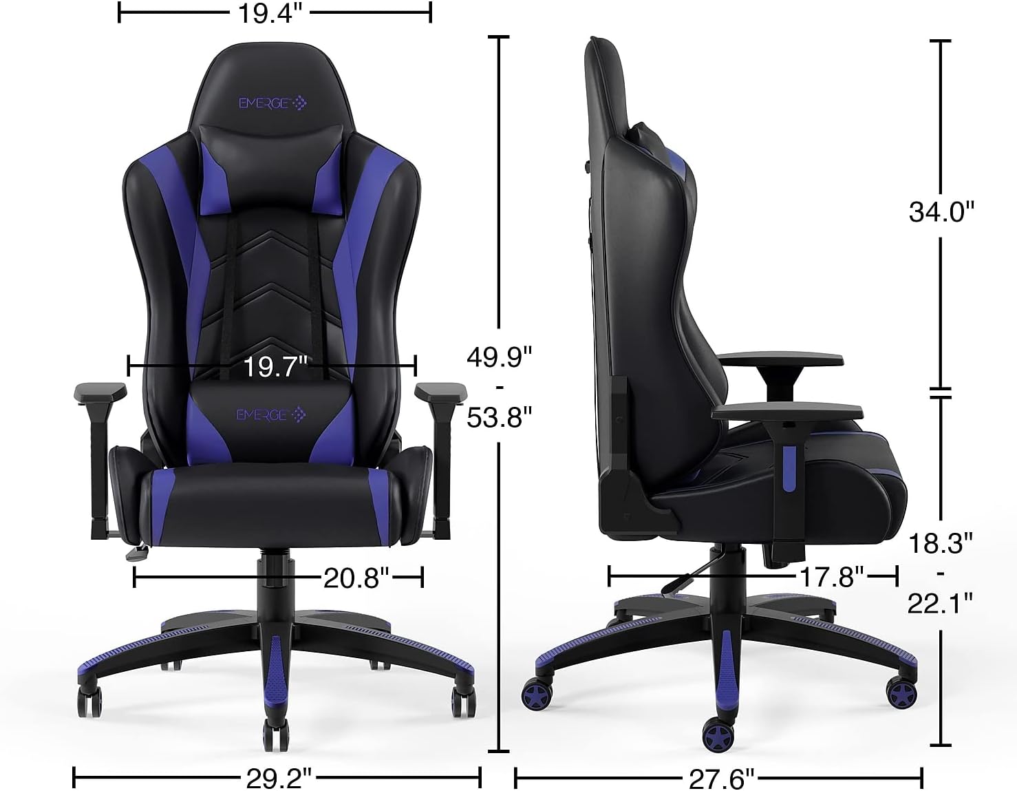STAPLES 24326200 Vartan Gaming Chair Blue