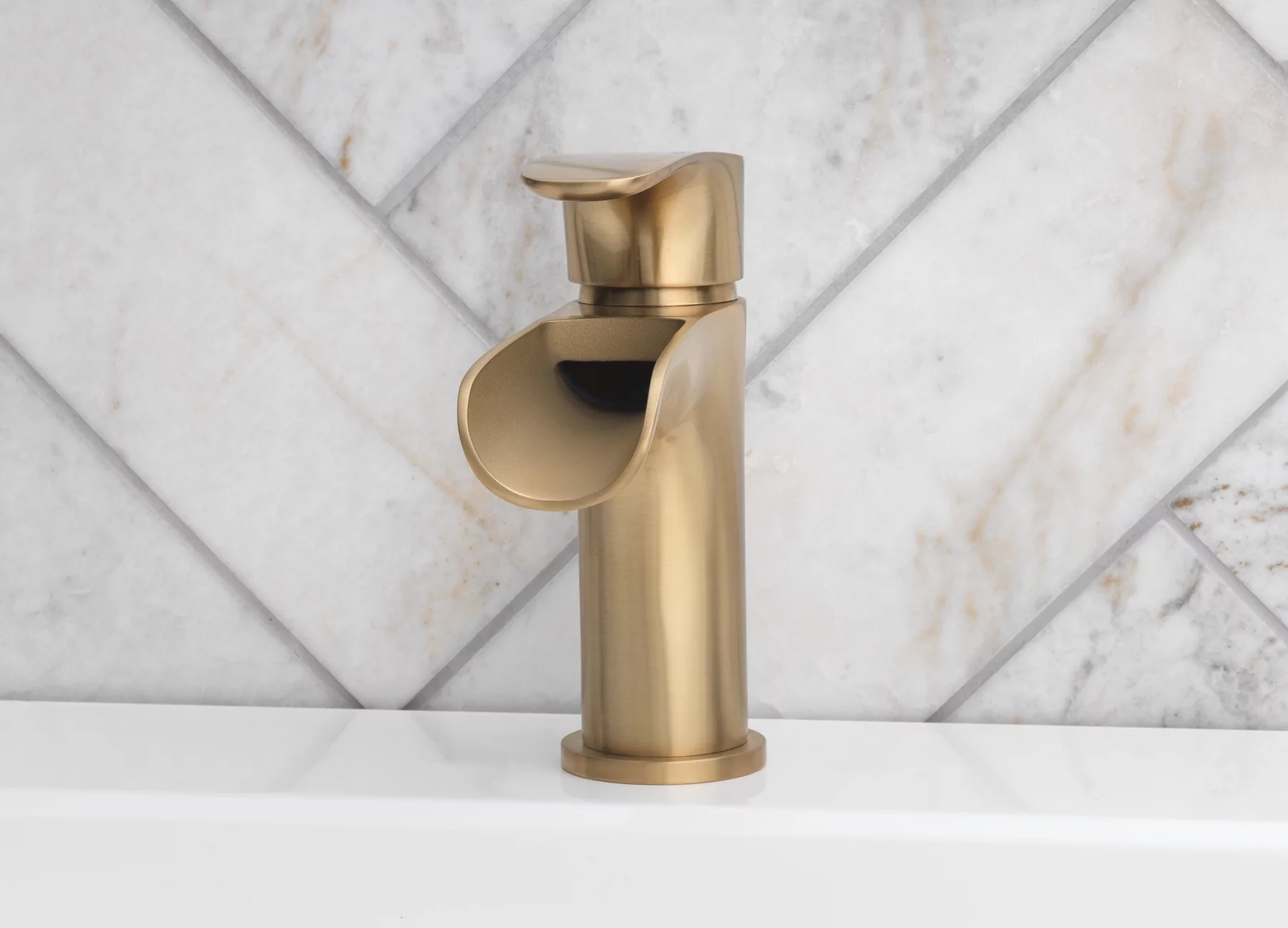 Better Homes & Gardens Brushed Brass Single Handle Waterfall Bathroom Faucet