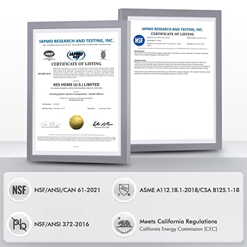 KES Vessel Sink Faucet, Black Bathroom Faucets, Tall Bathroom Faucets with Sink Drain with Overflow, L3156BLFF12-BK-C1