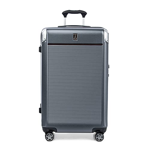 Travelpro Platinum Elite Hardside Expandable Carry on Luggage, 8 Wheel Spinner, TSA Lock, Hard Shell Polycarbonate Suitcase, Metallic Sand, Compact Carry on 20-Inch