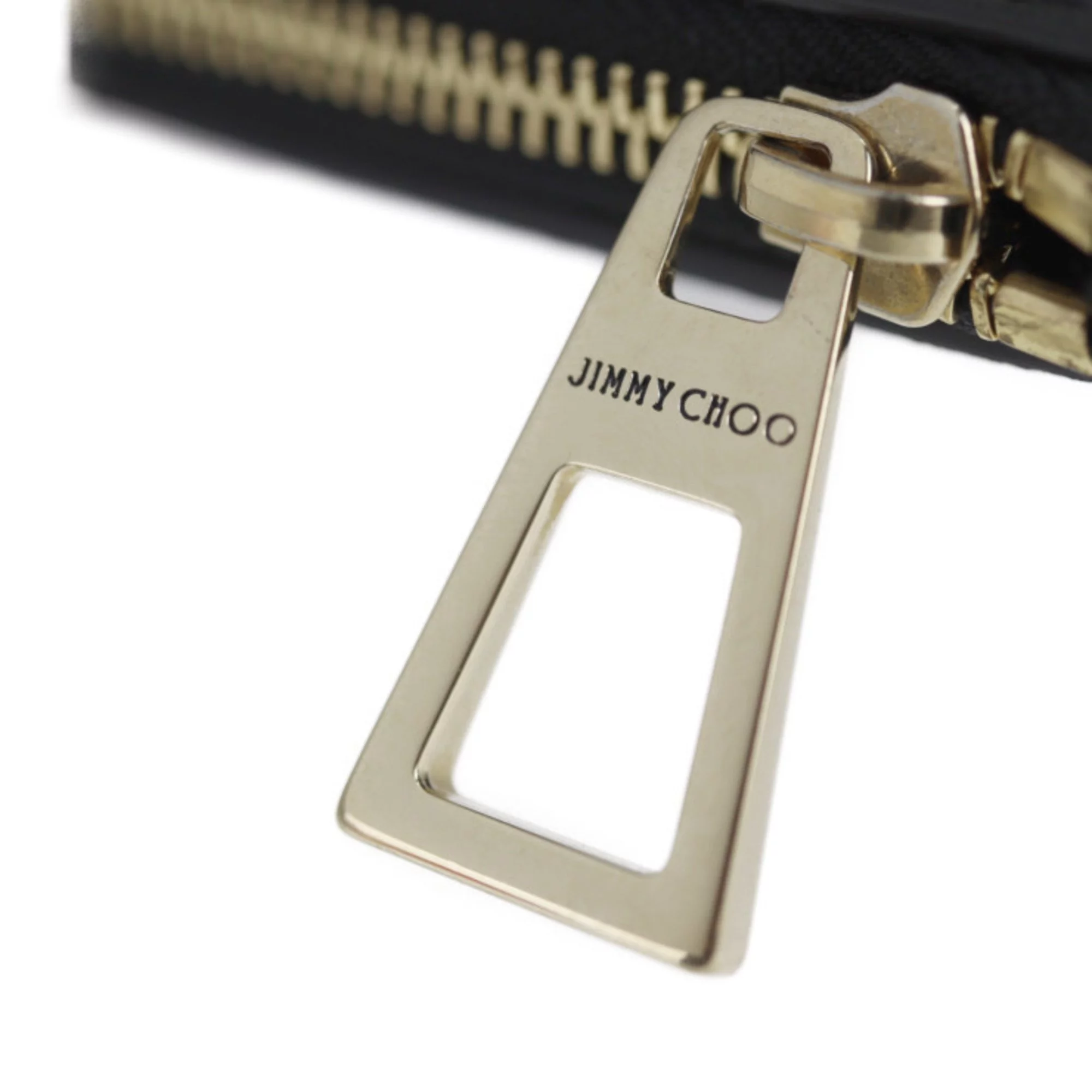 Pre-Owned JIMMY CHOO Jimmy Choo DEREK Derek second bag leather black gold metal fittings star studs clutch (Good)