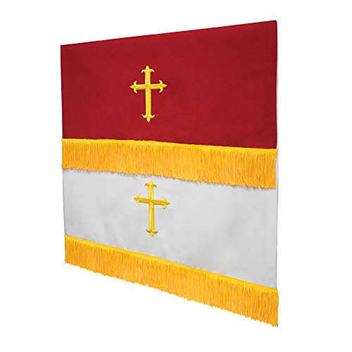 GraduatePro Set of 3 Reversible Parament Set Red White with Embroidered Gold Latin Cross