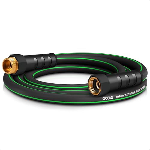 Heavy Duty Garden Hose 25ft, NON-EXPANDABLE Flexible Water Hose, Kink Resistant Lightweight Hybrid Hose, Leakproof Hose Male to Female Fittings