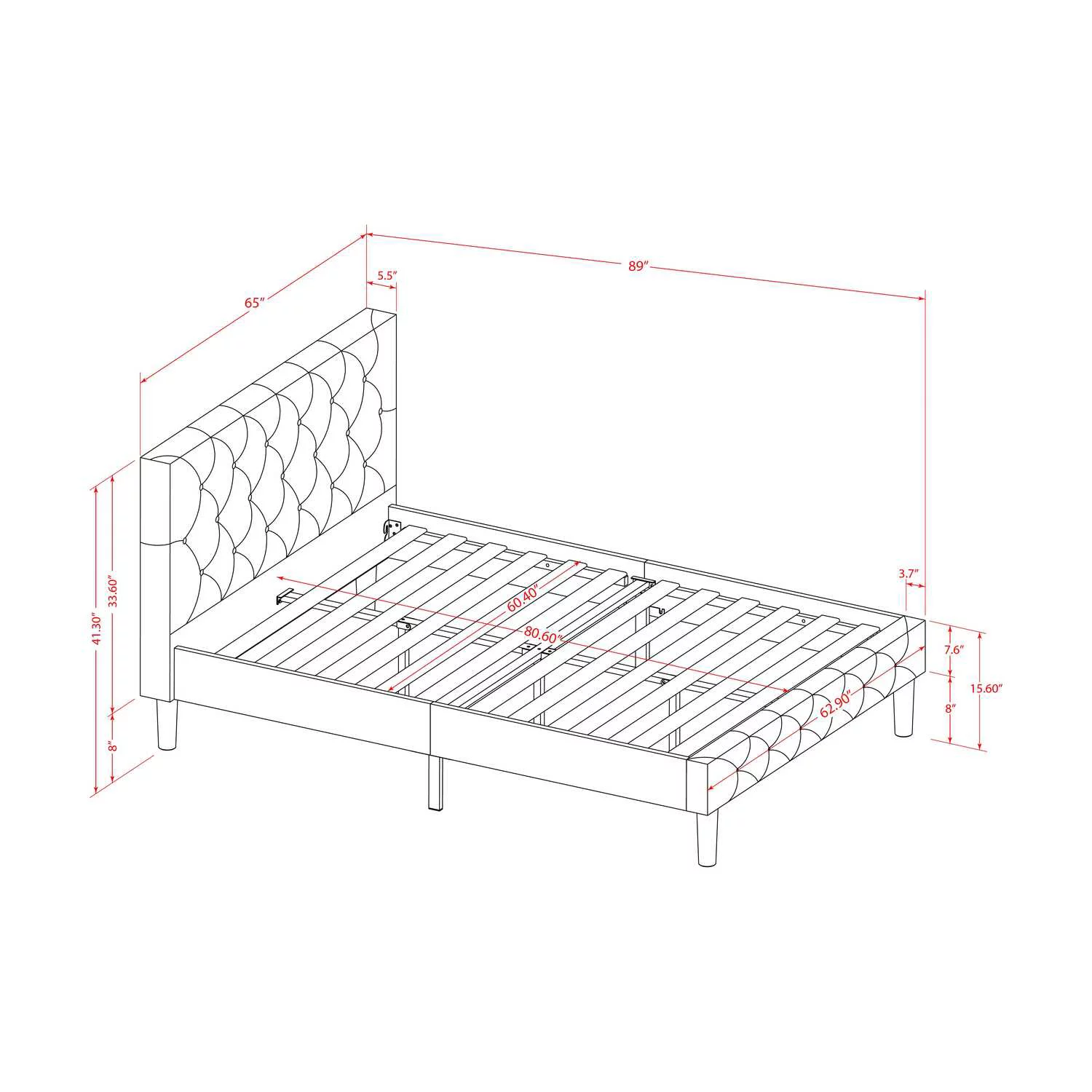 East West Furniture Nolan 3-Piece Wood Queen Bedroom Set in White