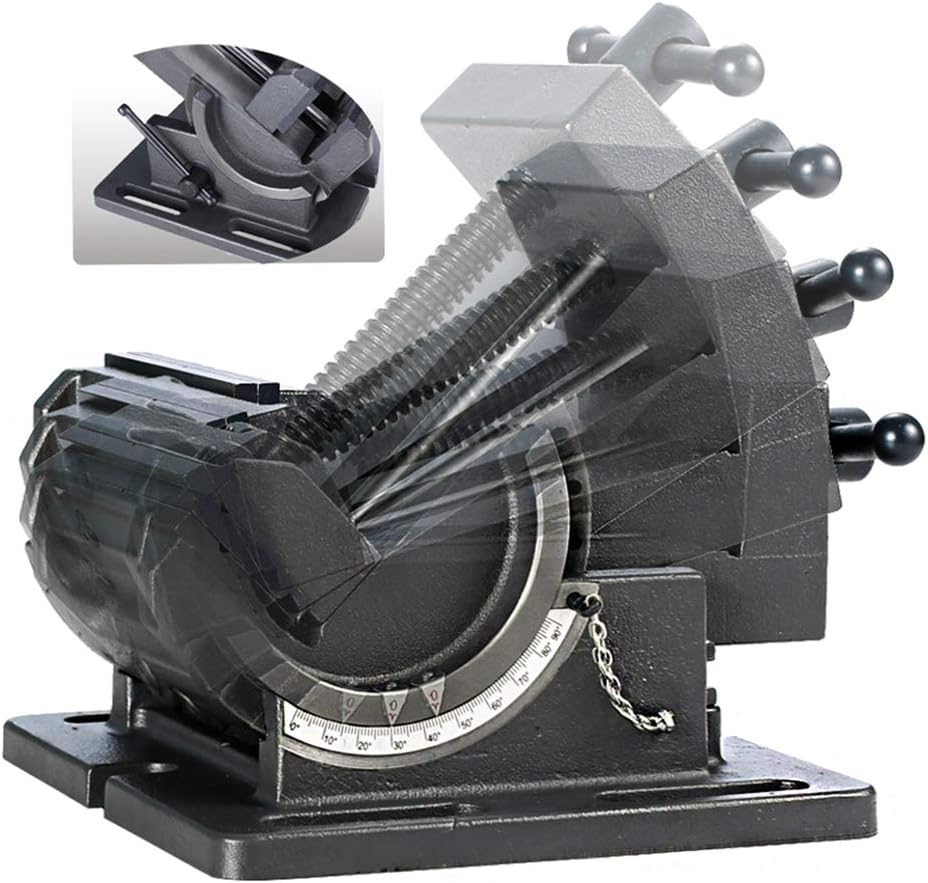 4.25 Inch Drill Press Tilting Angle Vise 0-90 Degree Swivel Industrial Strength Benchtop Vises Drill Press Vise Heavy Cast Iron Cradle Style Drill Clamp Vice