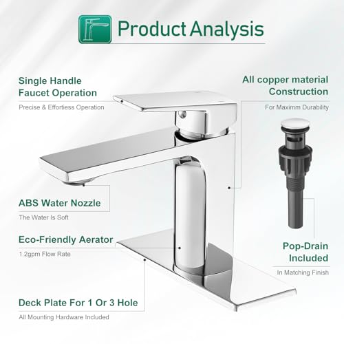 VOTON Vessel Sink Faucet Matte Black Tall Bathroom Faucet Single Handle Vanity Bathroom Sink Faucet 1 Hole Basin Mixer Tap with Water Supply Hose and Pop Up Sink Drain