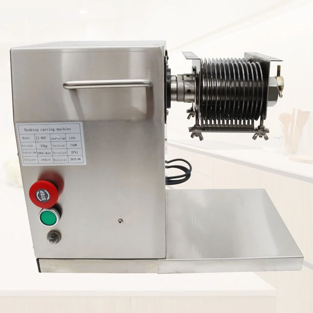 Techtongda 90T-B Stainless Steel Meat Cutter Meat Slicer Cutting Machine with 5mm Blade