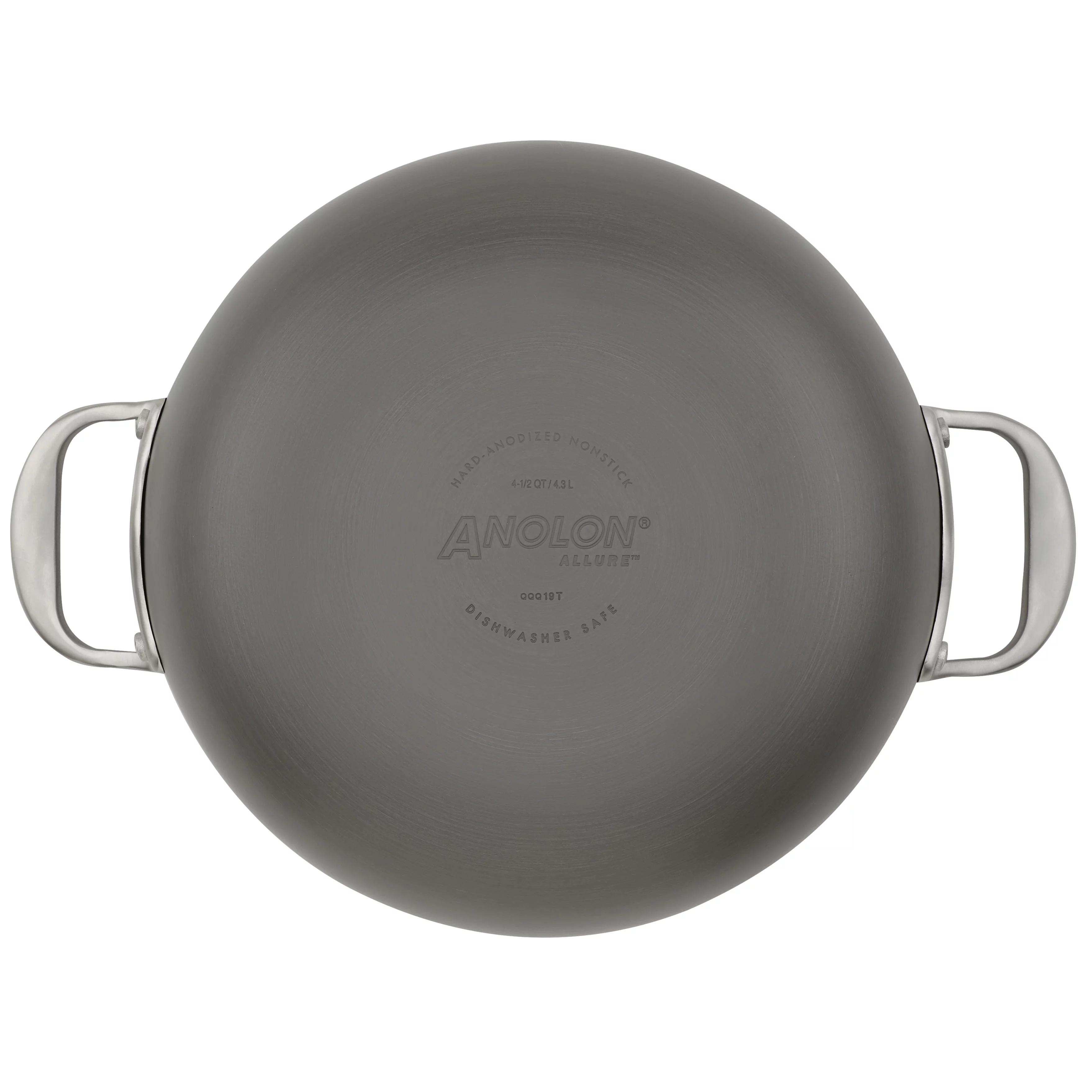 Anolon Allure Hard-Anodized Nonstick Dutch Oven with Lid, 5 Quart, Dark Gray