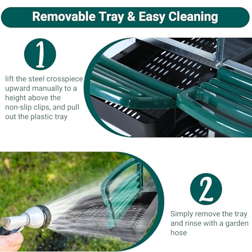 Chicken Nesting Box, 10 Hole 2 Layer Hen Nest Box with Legs, Roll Away Eggs Laying Boxes,Cleanable Pull Out Hen Roosting Boxes