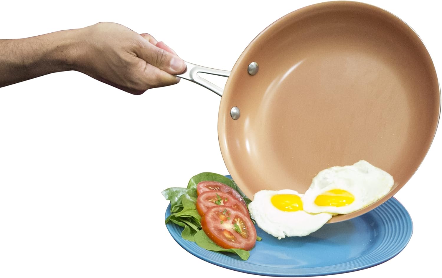 Gotham Steel Ceramic and Titanium Nonstick Fry Pans, Red, 11