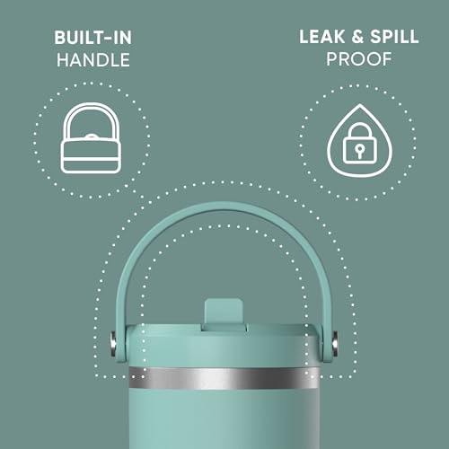 Hydrapeak Nomad 24 oz Tumbler with Handle and Straw Lid, Leakproof, Double Insulated, 24oz Cup Stainless Steel (Blush)