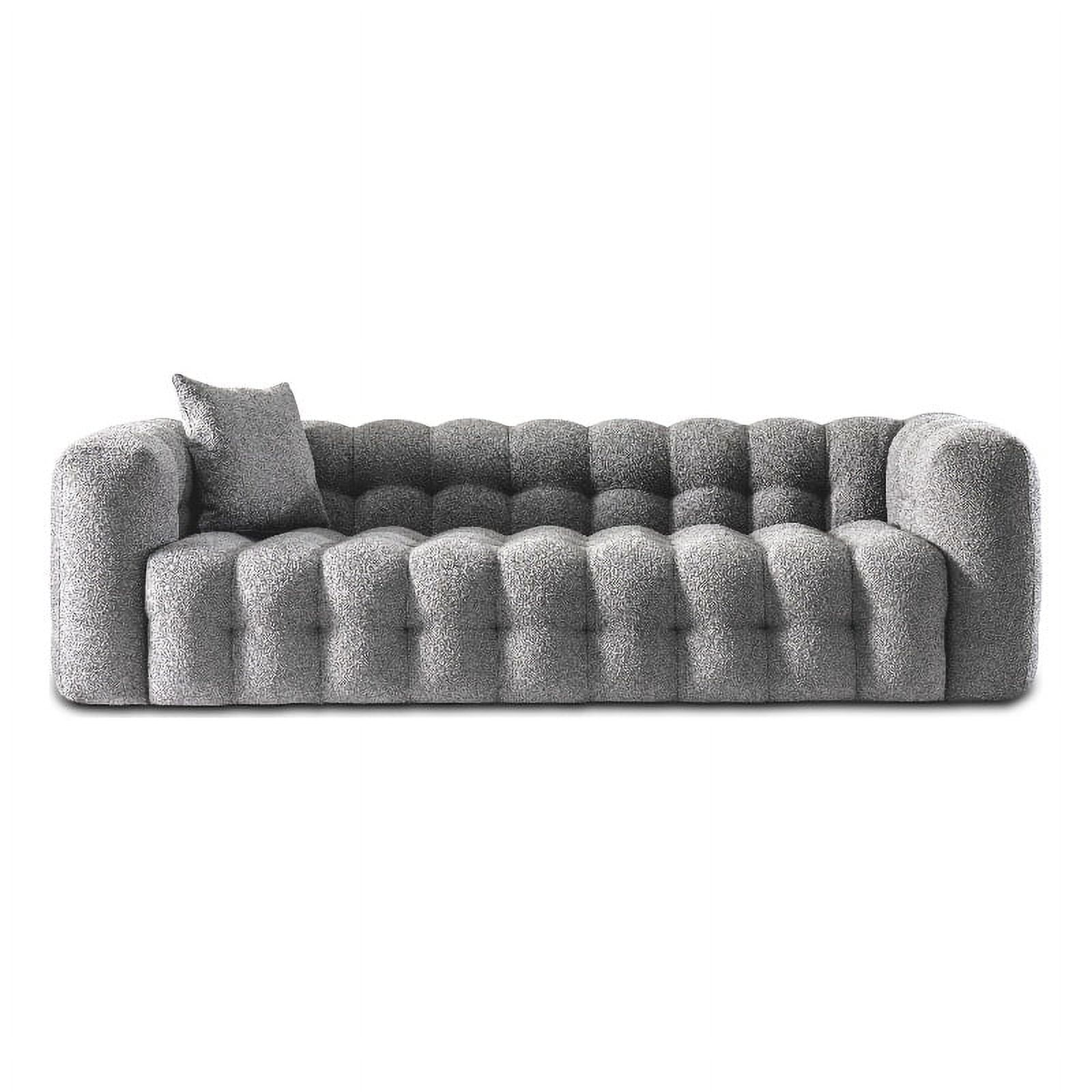 Marsi Luxry Modern Chesterfield Gray French Boucle Fabric Couch